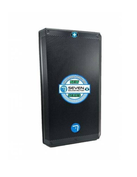 Altavoz activo Seven Sound Vector PASV-12A PRO de 12 pulgadas vista frontal con rejilla metálica robusta para discomóvil