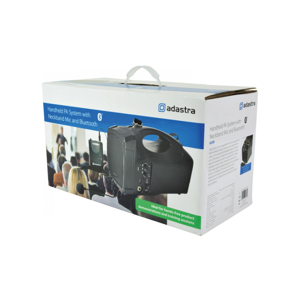 Adastra H25B Equipo Portátil con Batería, Micrófono, USB, FM y Bluetooth