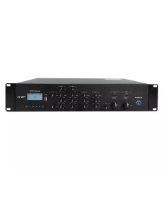 Work Pro PA 2502 BT Amplificador con mezclador/reproductor. 2 x 250 W @ 4 Ohm, L70/100V. 2 zonas. 4 MIC/LINE
