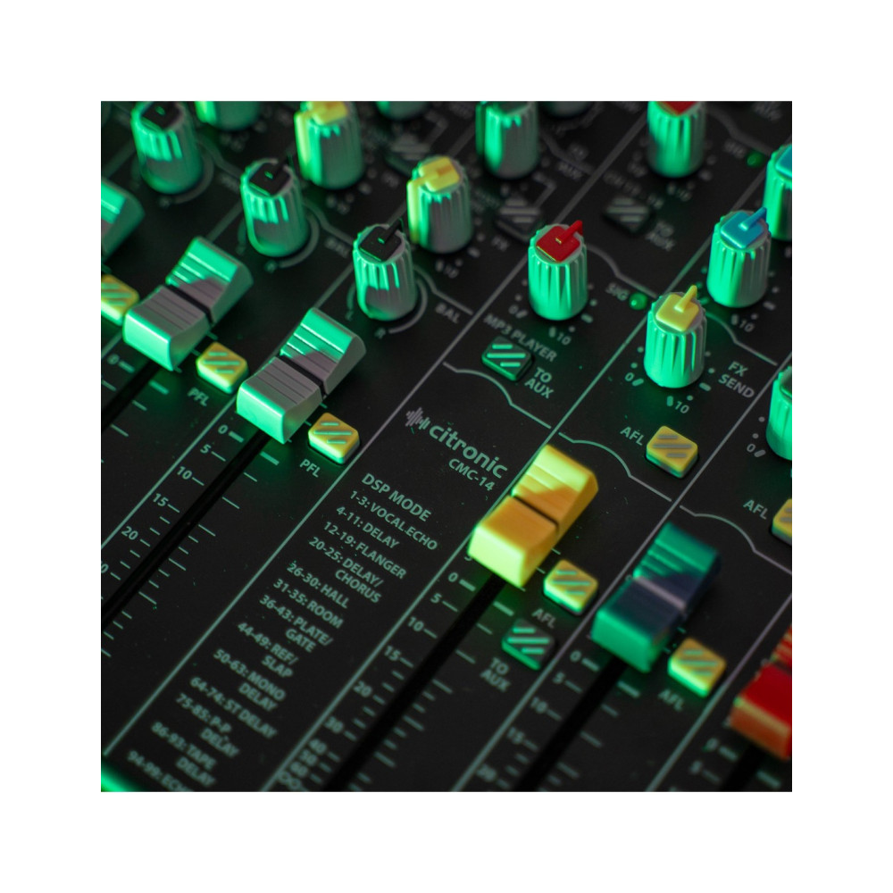 Citronic CMC-14 Mesa de mezclas 14 entradas con DSP y Reproductor USB/PC/BT