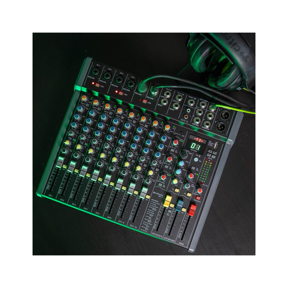Citronic CMC-14 Mesa de mezclas 14 entradas con DSP y Reproductor USB/PC/BT