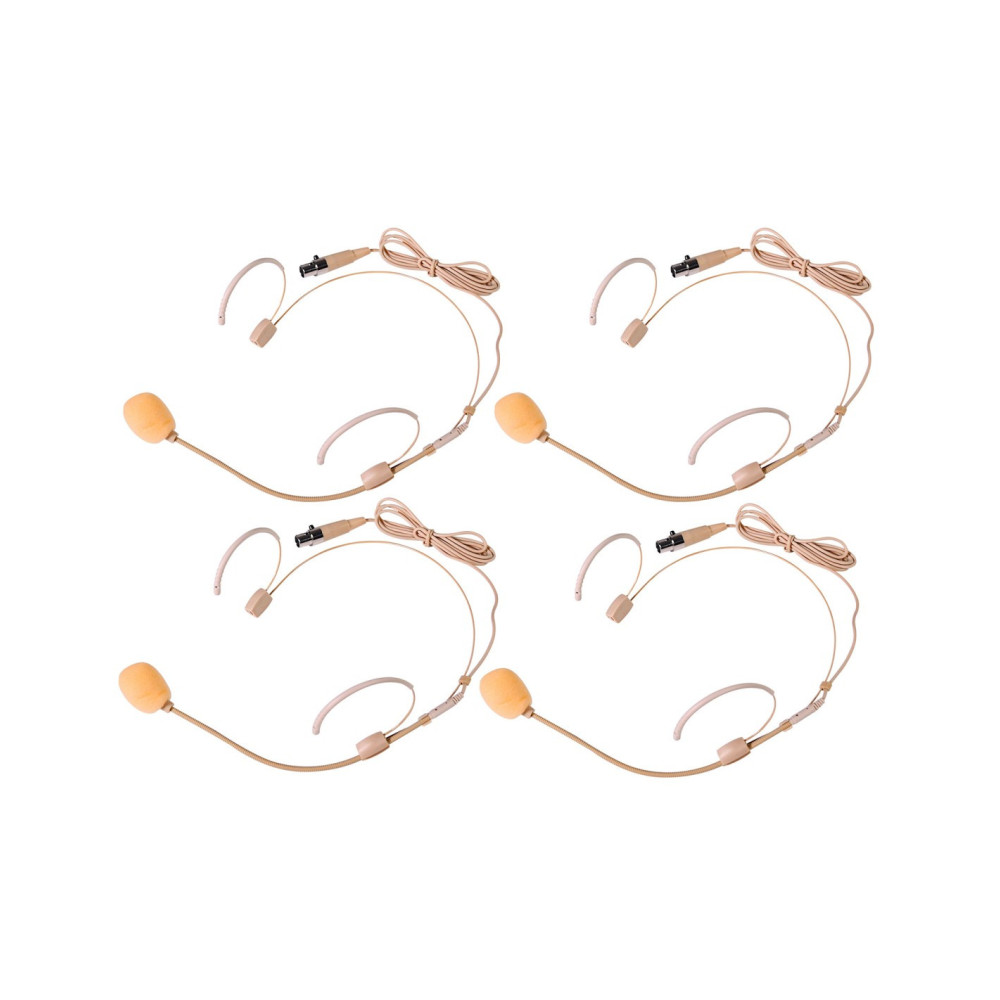 CITRONIC TU4-N Sistema Inalámbrico UHF Sintonizable PLL de 4 Canales con Transmisores de Petaca y Micrófonos de Diadema y Solapa