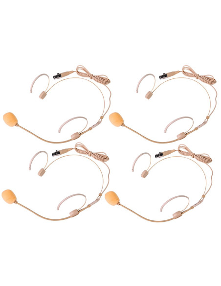 CITRONIC TU4-N Sistema Inalámbrico UHF Sintonizable PLL de 4 Canales con Transmisores de Petaca y Micrófonos de Diadema y Solapa