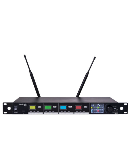 CITRONIC TU4-N Sistema Inalámbrico UHF Sintonizable PLL de 4 Canales con Transmisores de Petaca y Micrófonos de Diadema y Solapa