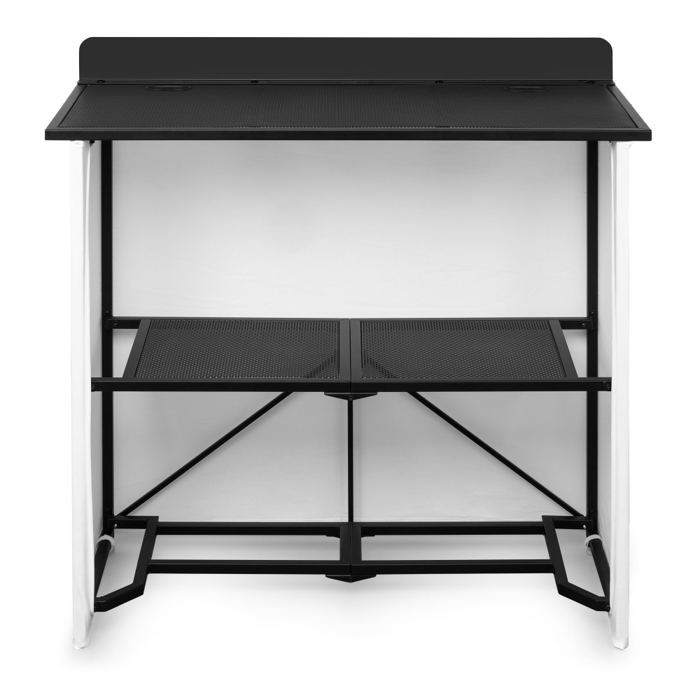 Vonyx DBF105 – Cabina DJ plegable de 1 metro con fundas lycra y bolsa de transporte