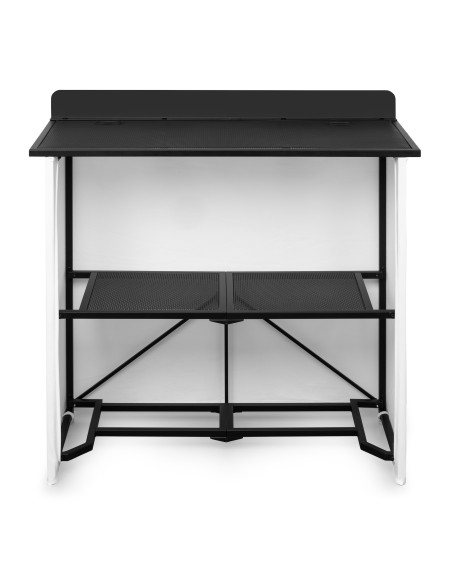 Vonyx DBF105 – Cabina DJ plegable de 1 metro con fundas lycra y bolsa de transporte