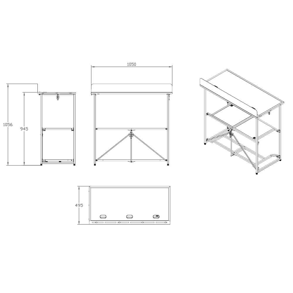Vonyx DBF105 – Cabina DJ plegable de 1 metro con fundas lycra y bolsa de transporte