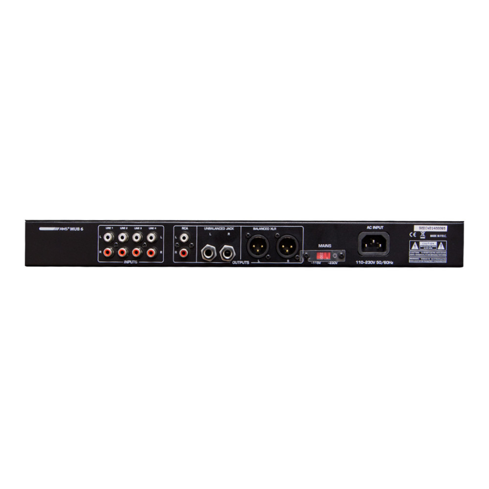 AMS MUB 6 Mezclador con reproductor. 1HU rack 19''. SD/USB/BT