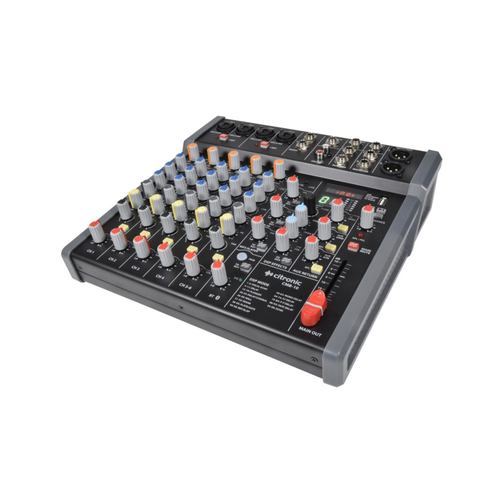 CITRONIC CMB-10 Mesa de mezclas con DSP y Reproductor USB/PC/BT