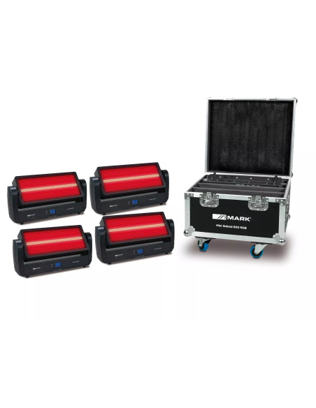 MARK 4x MINI SIDERAL 600 RGB Flightcase | Pack 4 efectos flash LED DMX