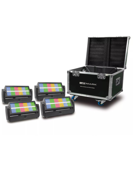 MARK 4x MINI SIDERAL 600 RGB Flightcase | Pack 4 efectos flash LED DMX