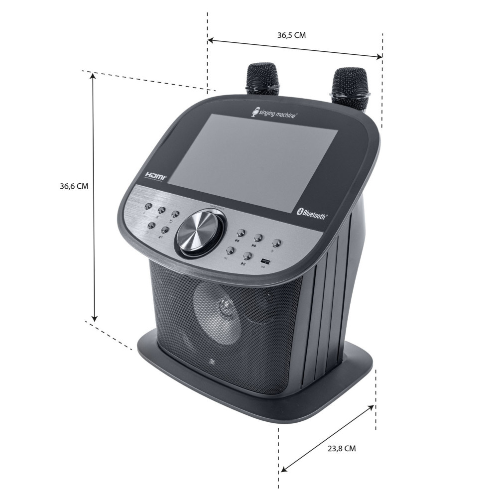Singing Machine ISM9011 Karaoke Platinum WiFi con pantalla y 2 micros