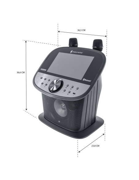 Singing Machine ISM9011 Karaoke Platinum WiFi con pantalla y 2 micros