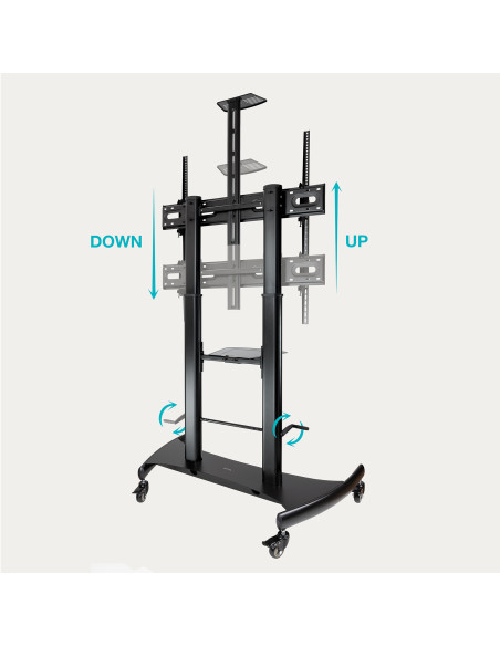 TooQ FS20404HM-B Soporte de Suelo con Ruedas 60-100" 100kg