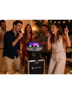 Pack Singing Machine ISM9011 Karaoke Platinum con flight case de transporte y 2 micrófonos inalámbricos 2