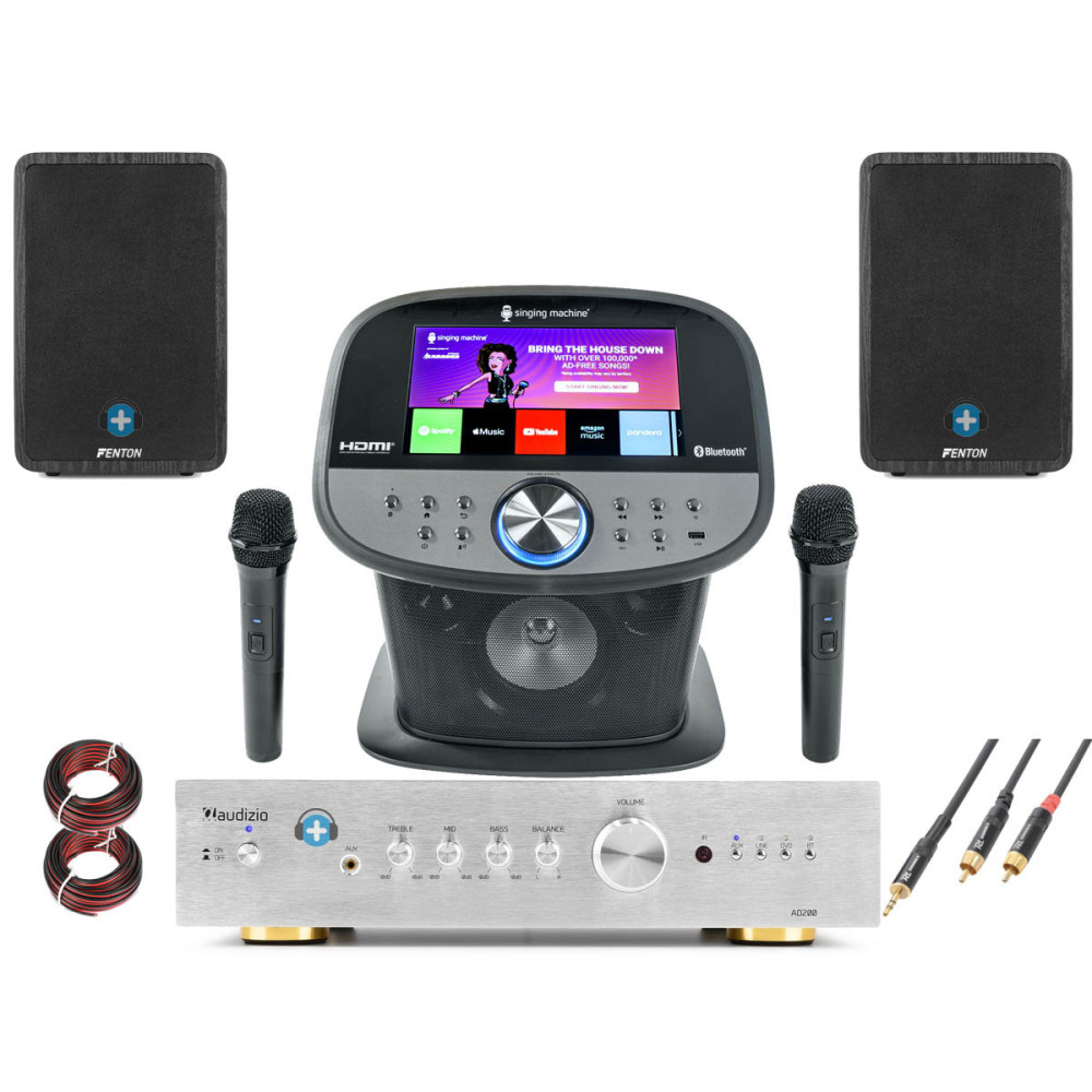 Pack Singing Machine ISM9011 Home Edition con Amplificador HiFi y Altavoces