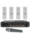 Pack de sonido para iglesia 100V con amplificador Power Dynamics PDV240MP3, cuatro columnas ICS8 y micrófono Vonyx
