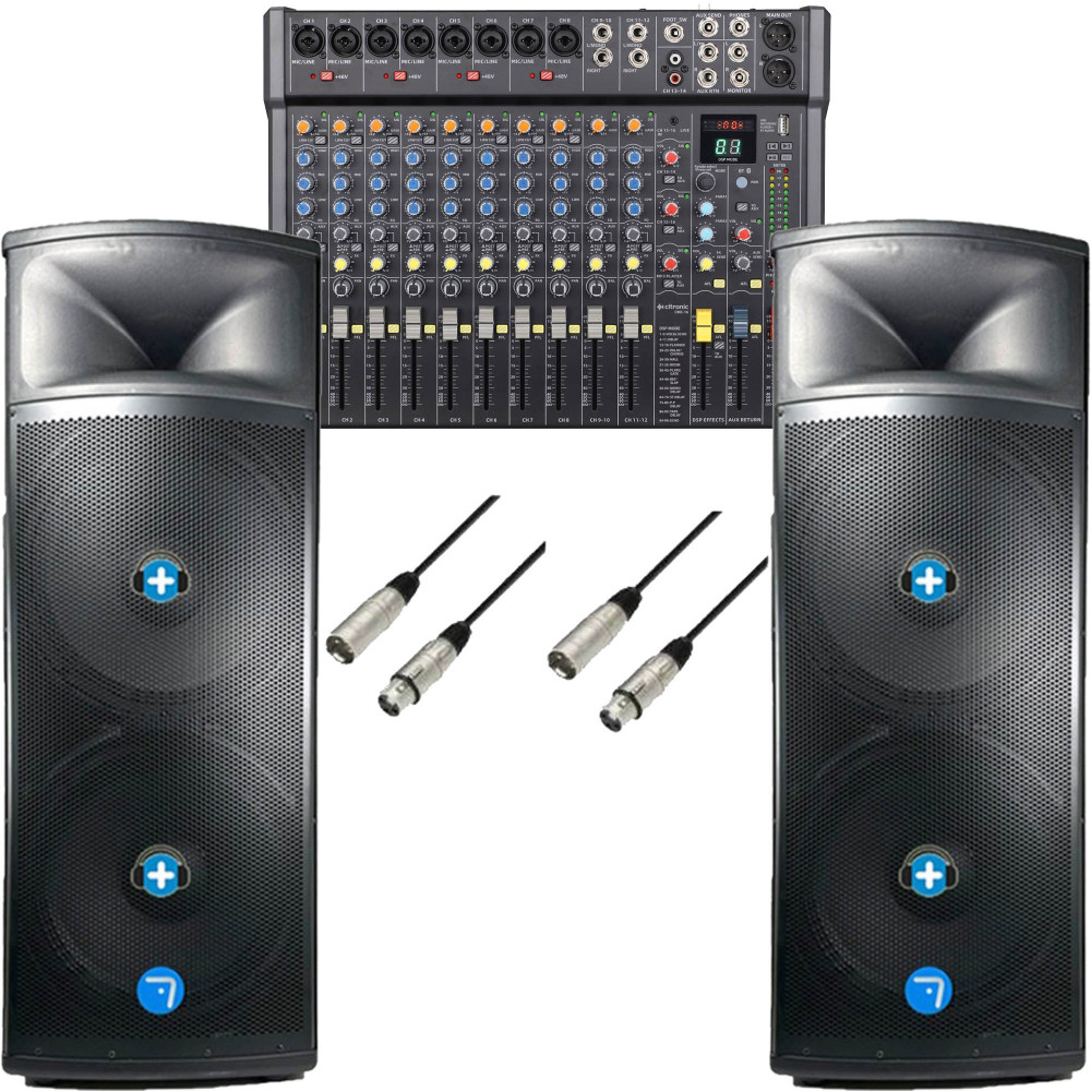Pack Iowa Evento Directo MKII 4000W con dos altavoces Seven SV215APRO-TWS y mesa Citronic CMC-16