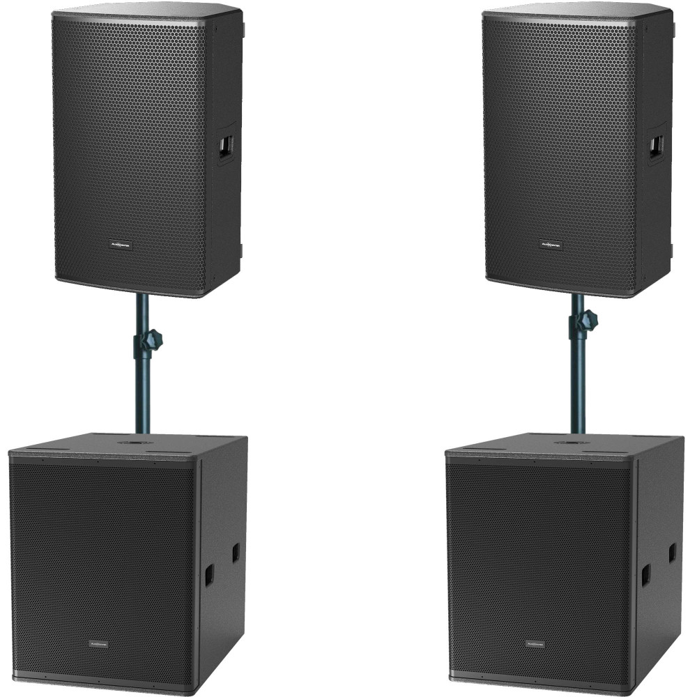 Pack Tacoma 6000W con dos altavoces Audiocenter SA3-15 MK2 y dos subwoofers Audiocenter S3118A