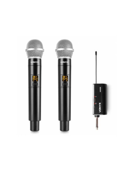 Sistema Seven SV210WMU con dos micrófonos inalámbricos UHF incluido en Pack Seven Vocalista Doble Basic