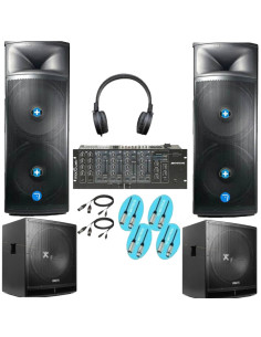 Pack Iowa DJ Power MKII 6600W con Altavoces Seven, Subwoofers Vonyx y Mesa DJ