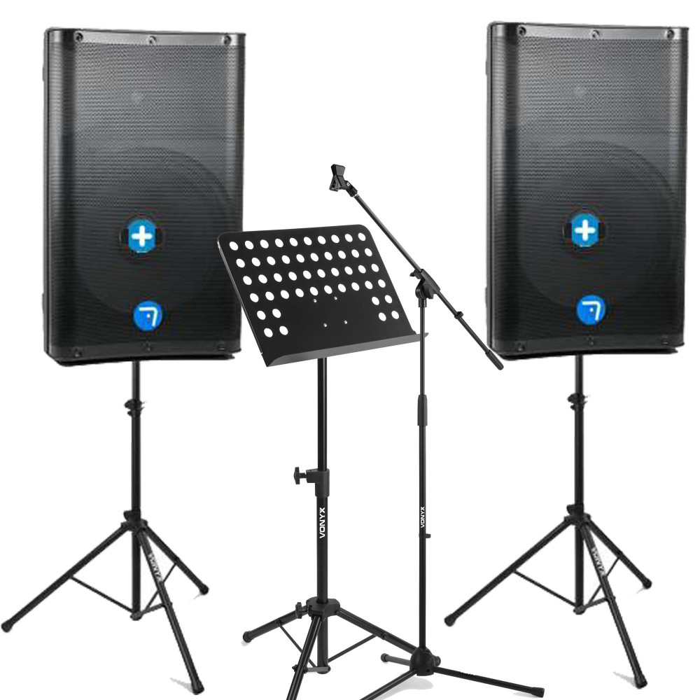Pack Seven Event 15 Tribuna 10 Multimedia con dos altavoces portátiles, soportes, pie de micrófono y atril