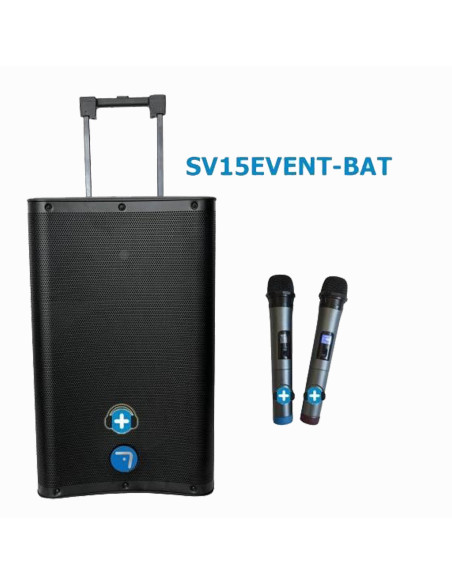 Altavoz portátil Seven SV15EVENT-BAT-TWS de 15 pulgadas con batería, Bluetooth TWS y microfonía