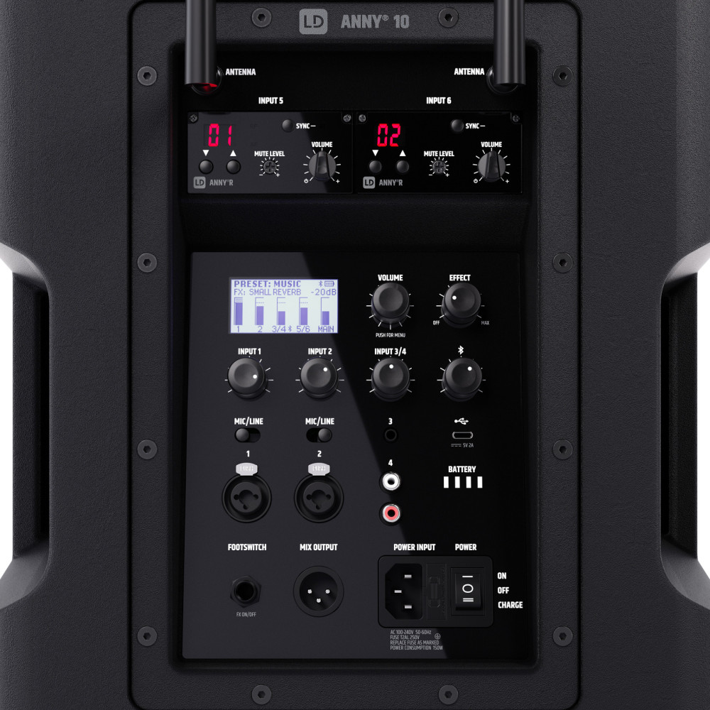 LD Systems ANNY 10 HHD 2 B5 | Altavoz batería 10" con 2 micros