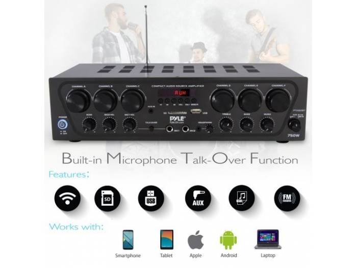 PYLE PTA62BT - Amplificador Hifi de 750w - 4