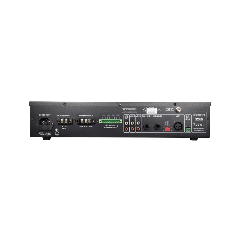 Adastra RM120D amplificador 100V 120W DAB Bluetooth