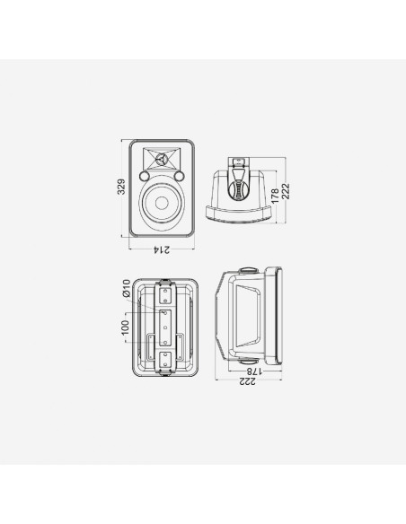 Audiophony EHP660IPB Pareja Altavoces IP55 100V