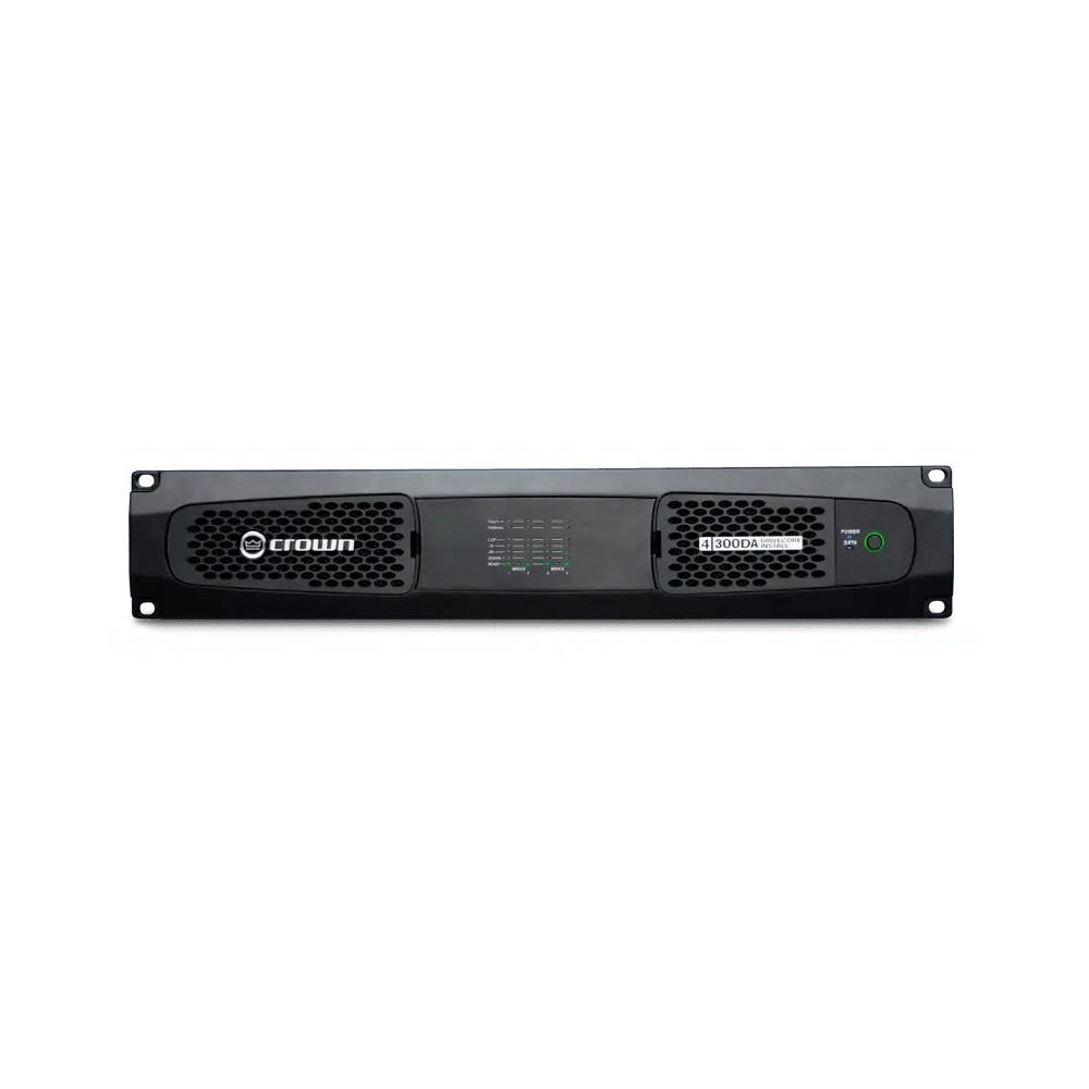 Crown DCi 4|300DA amplificador de cuatro canales con Dante, vista frontal