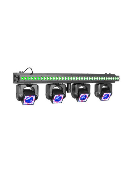 BeamZ ShowBar GO Vibe con cuatro moving heads RGBW y barra LED central