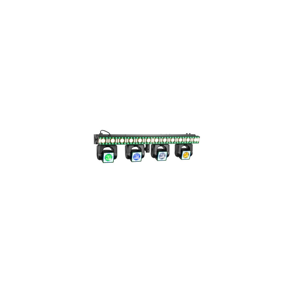 BeamZ ShowBar GO Edge con cuatro moving heads y barra LED estroboscópica