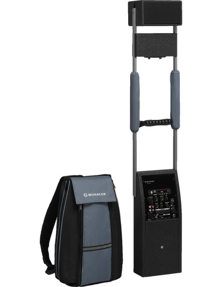 Monacor PAS-254D Altavoz Mochila 70 W con Batería
