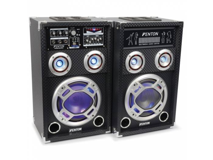 FENTON KA-08 PAREJA ALTAVOCES DJ ACTIVOS 8 pulgadas USB LED 600W - 1