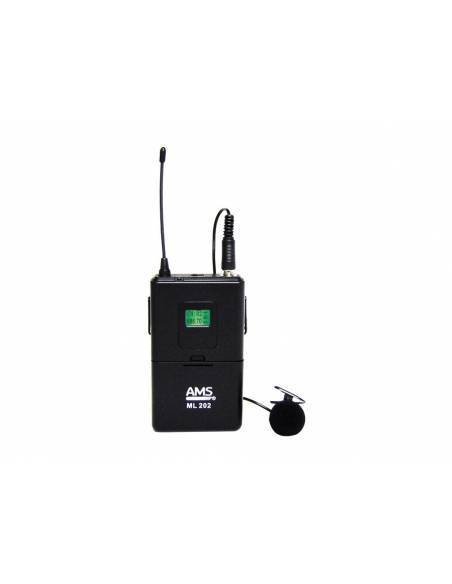 AMS MU202LV- Doble receptor UHF con 2 emisores petaca+2 micros solapa - 3