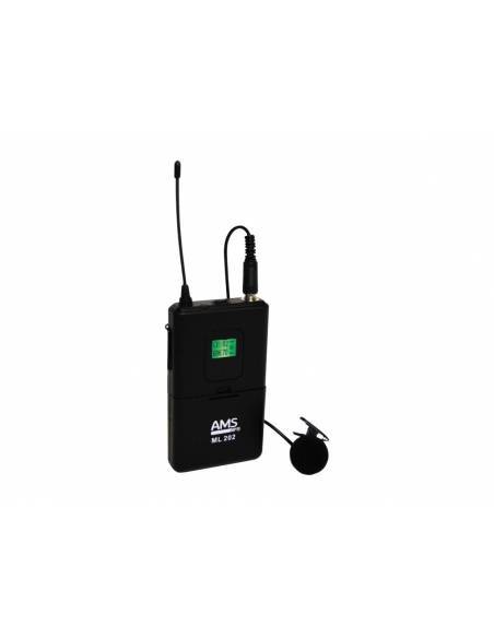 AMS MU202LV- Doble receptor UHF con 2 emisores petaca+2 micros solapa - 4