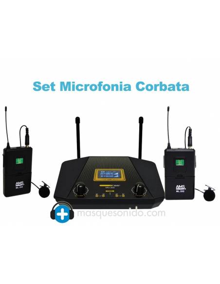 AMS MU202LV- Doble receptor UHF con 2 emisores petaca+2 micros solapa - 6