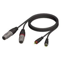Adam Hall Cables Cable de Audio de 2 XLR hembra a 2 RCA macho 3 m - 1