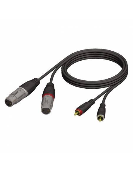 Adam Hall Cables Cable de Audio de 2 XLR hembra a 2 RCA macho 3 m - 1