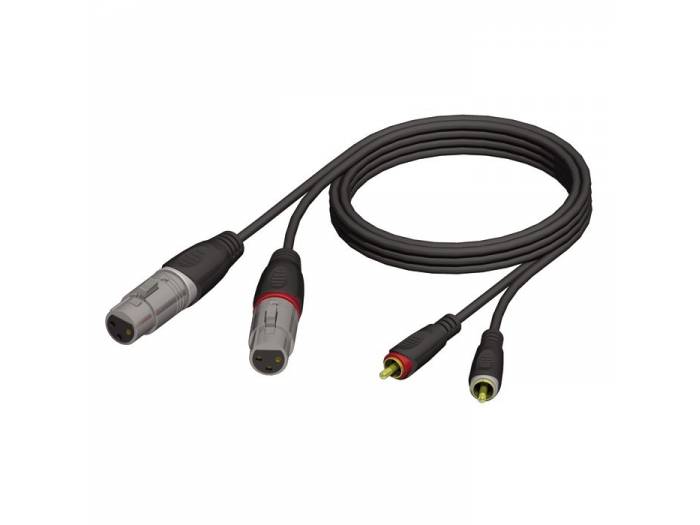 Adam Hall Cables Cable de Audio de 2 XLR hembra a 2 RCA macho 1,5 m - 1
