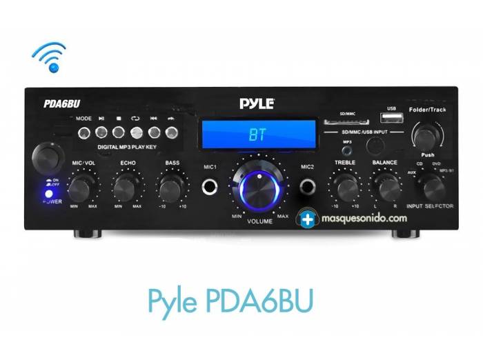Pyle PDA6BU - Amplificador Hifi  Bluetooth,karaoke, Radio FM, USB, SD con 200W - 11