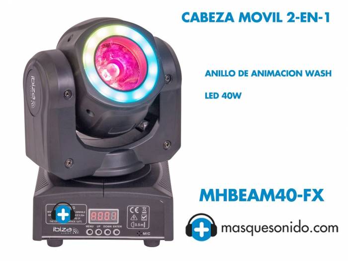 IBIZA LIGHT - MHBEAM40-FX - CABEZA MOVIL LED 2 EN 1 40W - 1
