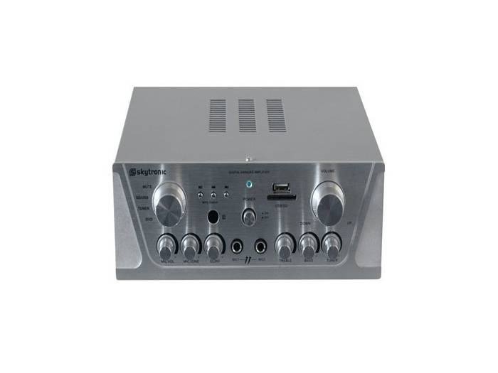 Skytronic AV420S Amplificador Karaoke FM/USB/SD Plata  - 2