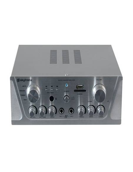 Skytronic AV420S Amplificador Karaoke FM/USB/SD Plata  - 2