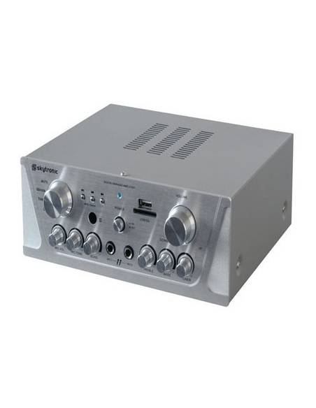Skytronic AV420S Amplificador Karaoke FM/USB/SD Plata  - 3