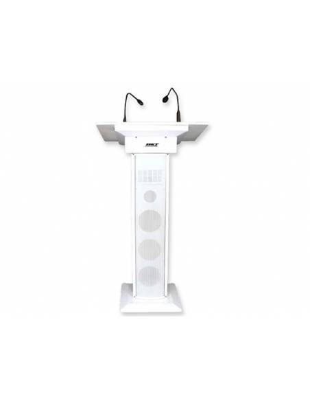 BST- ACM73- Atril amplificado blanco- luz micro + 2 mic UHF de mano - 2