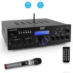 Pyle PDA8BUWM Amplificador de cine en casa Bluetooth, micrófono inalámbrico UHF - 1