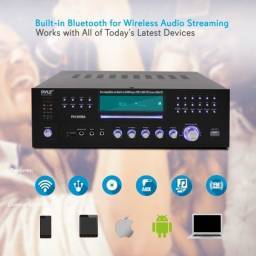 PYLE PRO PD1000BA - Amplificador Home Theater , Multimedia Disc Player, AM/FM Radio, MP3/USB, Bluetooht con 1000 Watt - 1